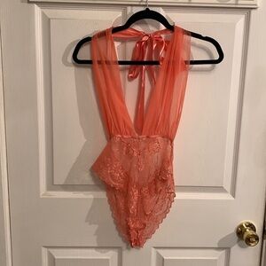 Oh La La Cheri Paris Aria Mesh Plunge Halter Teddy